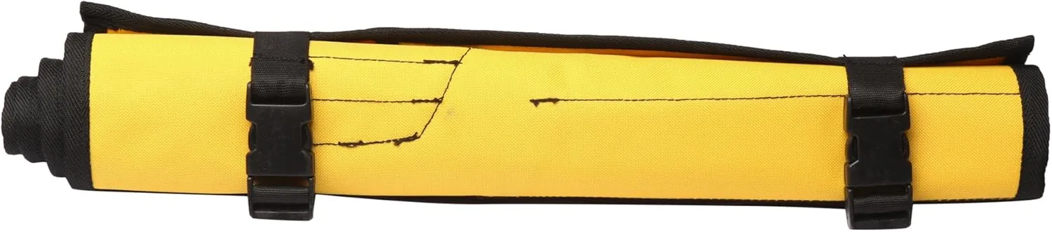 28 Pockets Wrenche Organizer & Roll Up Pouch Hand Crafted Heavy Weight Water Proof 18 Oz. Ballistic Polyester Oxford Canvas Garage Metric/SAE Tools Bag - Yellow - (Tools are not included)