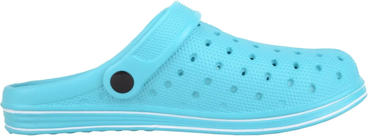 ABSOLUTE FOOTWEAR Womens Slip On Garden Summer Holiday Pool Clogs Shoes with Adjustable Back Strap