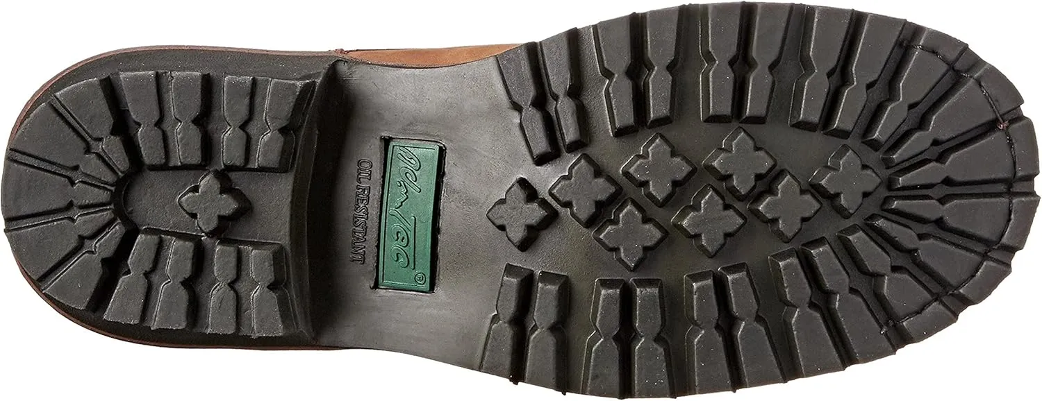 Ad Tec Men's 9490 9" Certified Super Logger Work Boots Waterproof Crazy Horse Leather, Brown-Broad Steel Toe, Electrical Hazard Sole