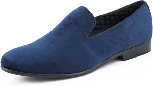Amali Fishman Men’s Dress Shoes Plush Velvet with a Quilted Design Slip-on Driver Shoes for Men Velvet Loafers The Original Smoking Men Tuxedo Slipper Shoes