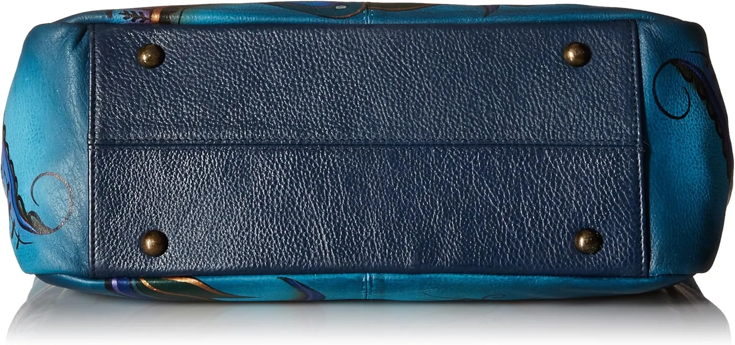 Anna by Anuschka Women's Genuine Leather Shoulder Bag - Hand Painted Original Artwork Exterior