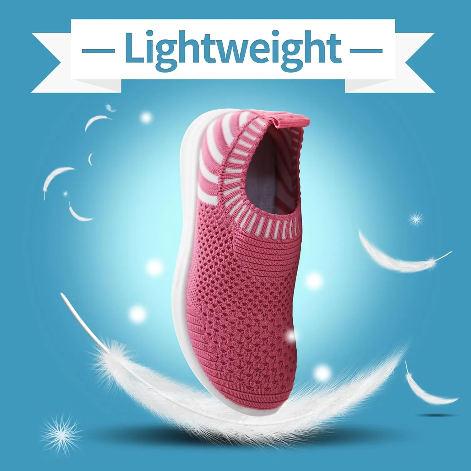 Apawwa Boys Girls Sneakers Kids Lightweight Slip On Running Shoes Pink/Blue/Navy/Black Walking Shoes Breathable Tennis Shoes for Toddler/Little Kids/Big Kids