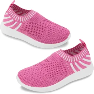 Apawwa Boys Girls Sneakers Kids Lightweight Slip On Running Shoes Pink/Blue/Navy/Black Walking Shoes Breathable Tennis Shoes for Toddler/Little Kids/Big Kids
