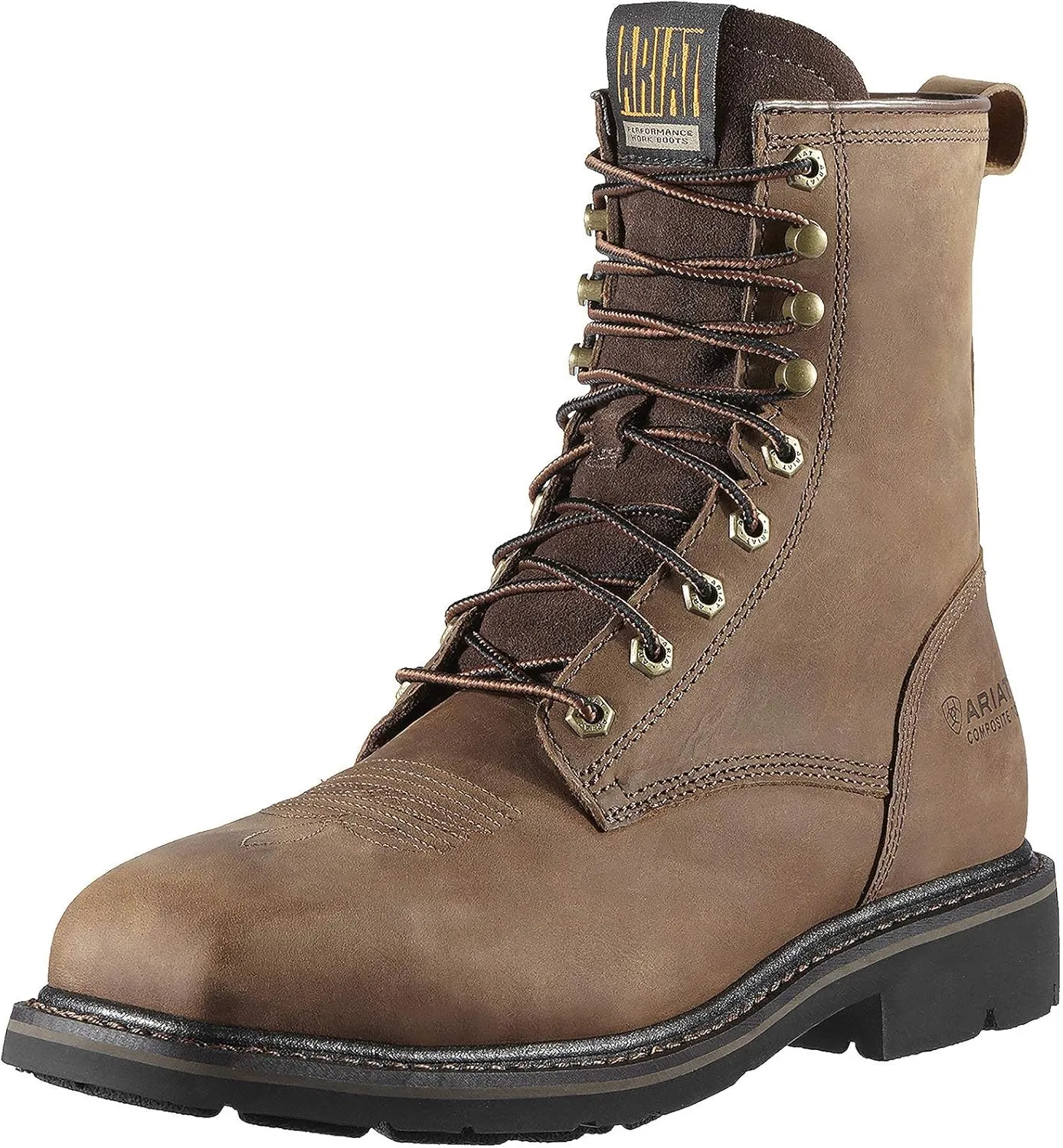 Ariat Men's Cascade 8" Wide Square Toe Steel Toe Work Boot
