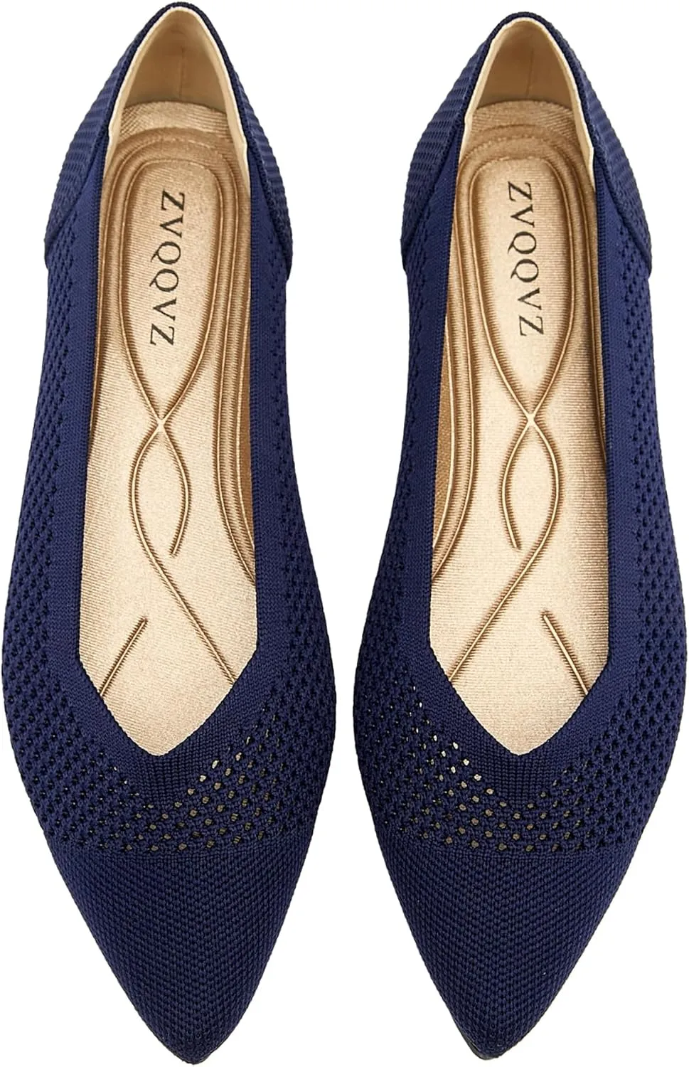 Ballet Flats Shoes for Women Knit Mesh Flats Shoes Womens Dressy Comfortable Pointed Toe Washable Slip On Flat
