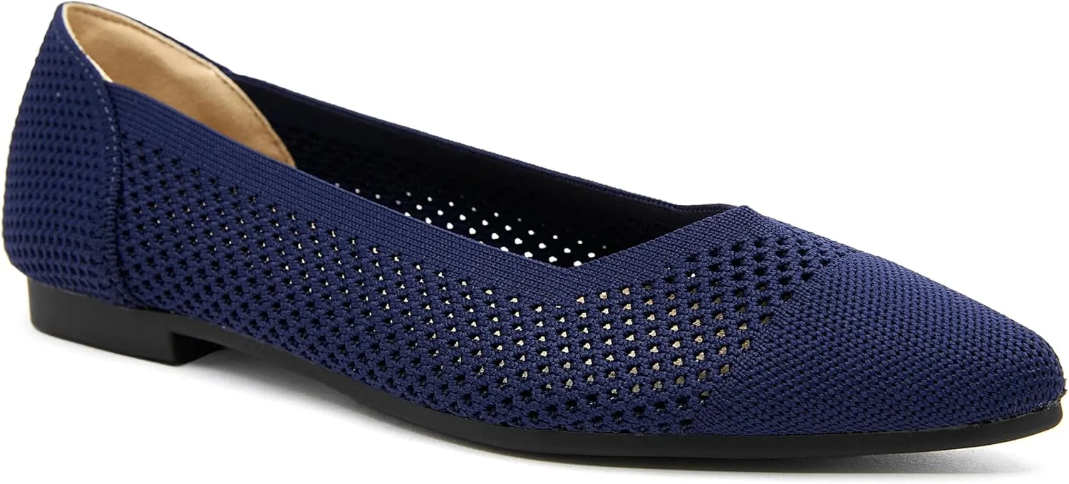 Ballet Flats Shoes for Women Knit Mesh Flats Shoes Womens Dressy Comfortable Pointed Toe Washable Slip On Flat