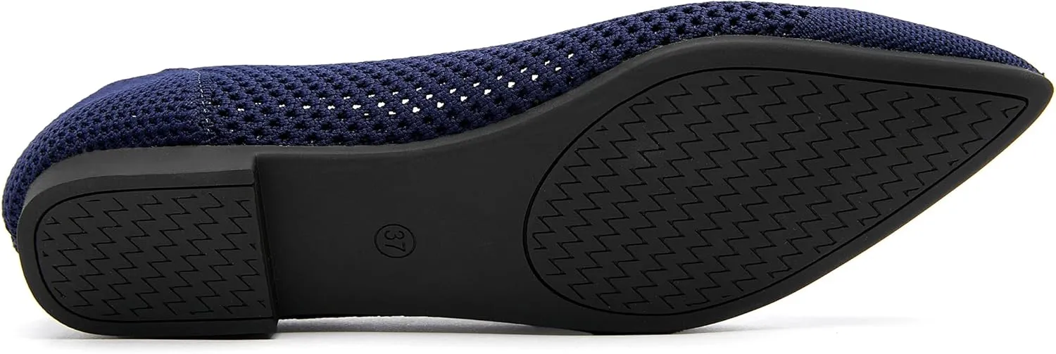 Ballet Flats Shoes for Women Knit Mesh Flats Shoes Womens Dressy Comfortable Pointed Toe Washable Slip On Flat