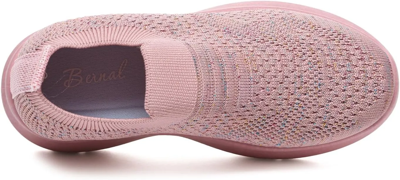 Bernal Girl Slip-On Sparkle Sneakers Toddler/Little Kid/Big Kid Non-Slip Breathable Tennis Walking Shoes