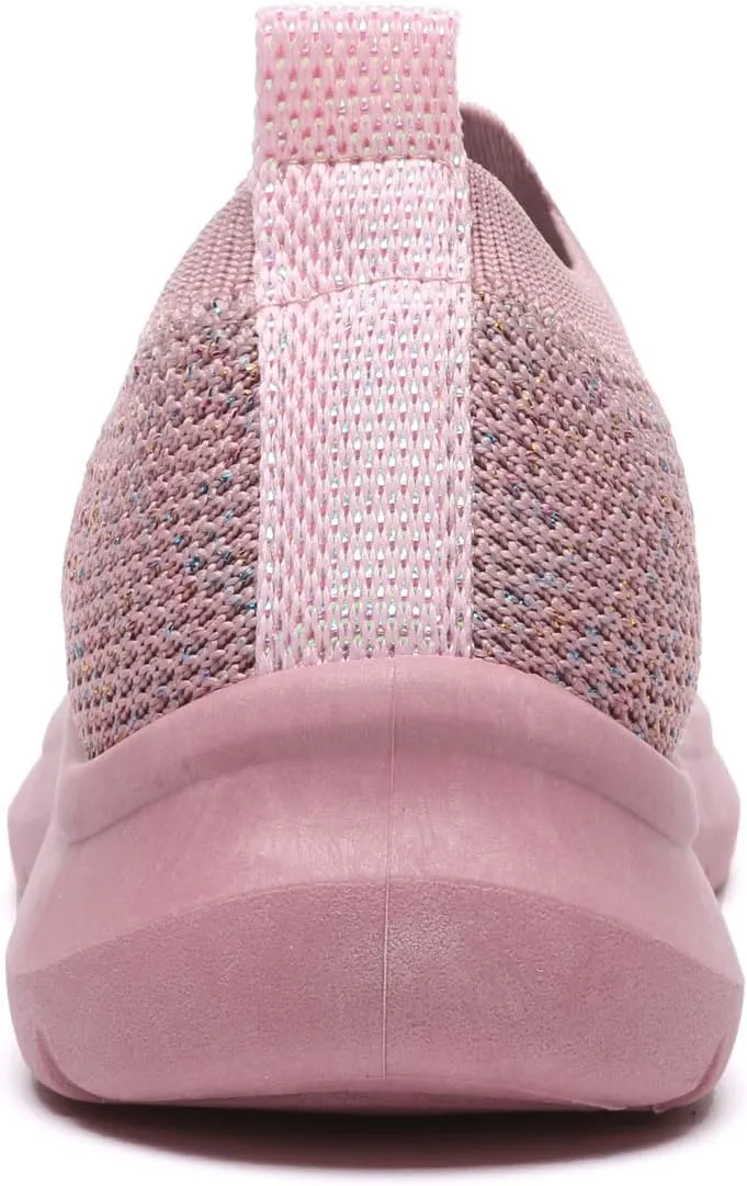 Bernal Girl Slip-On Sparkle Sneakers Toddler/Little Kid/Big Kid Non-Slip Breathable Tennis Walking Shoes