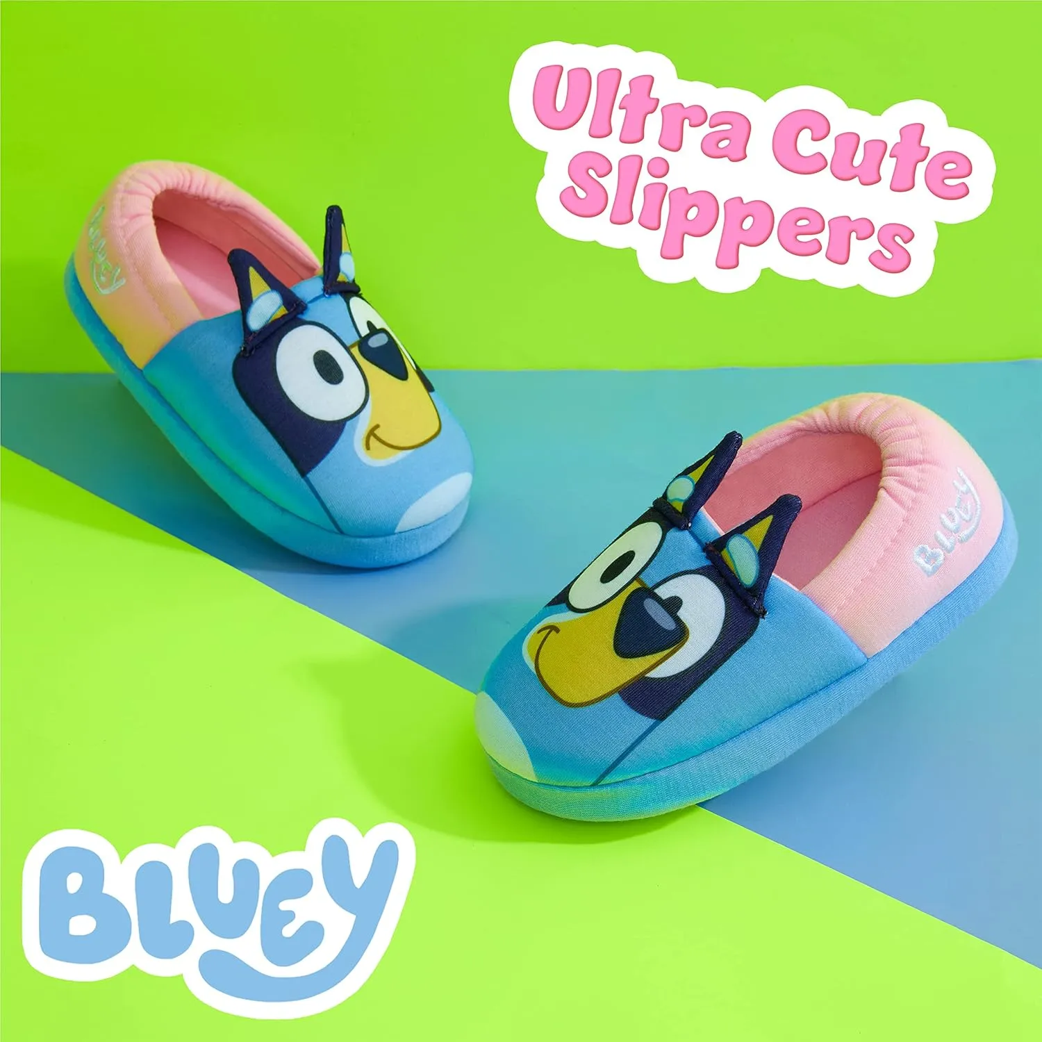 Bluey Girls Slippers, 3D Non-Slip Cushioned Sole Indoor Shoes - Gift For Kids