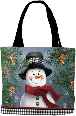 Briarwood Lane Smiling Snowman Winter Tote 15" x 14" x 7"