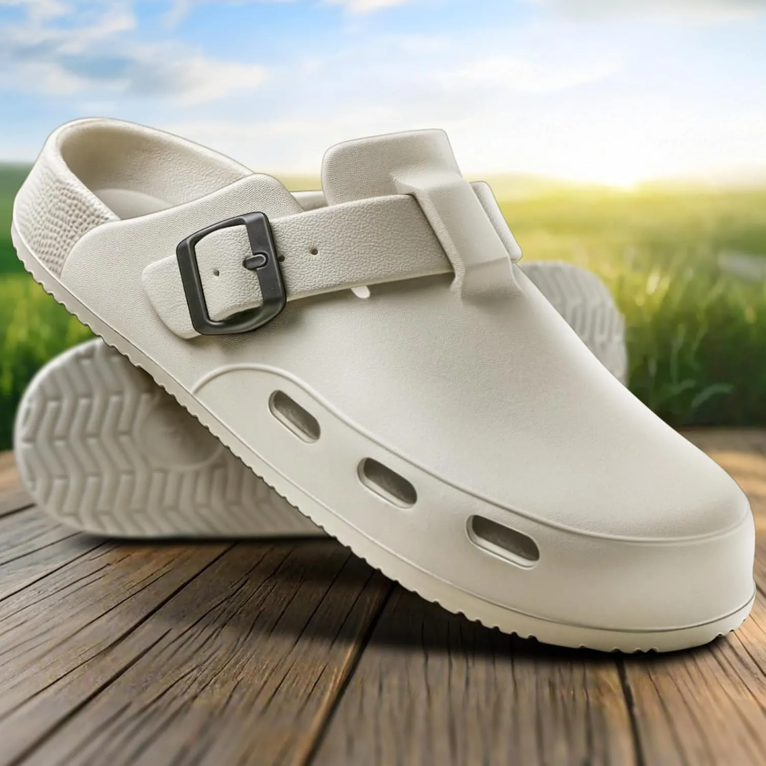 BULLIANT Women Clogs, Adjustable Sandals Slip-on Water Shoes Unisex with Cushioned Footbed,Comfortable Lightweight