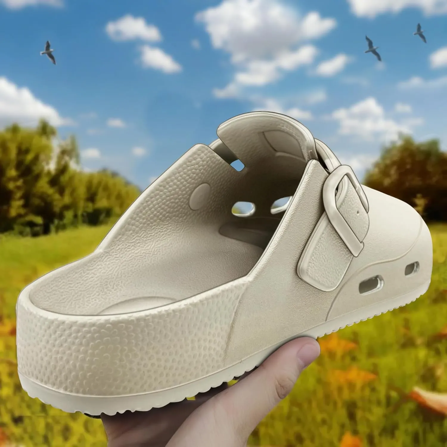 BULLIANT Women Clogs, Adjustable Sandals Slip-on Water Shoes Unisex with Cushioned Footbed,Comfortable Lightweight