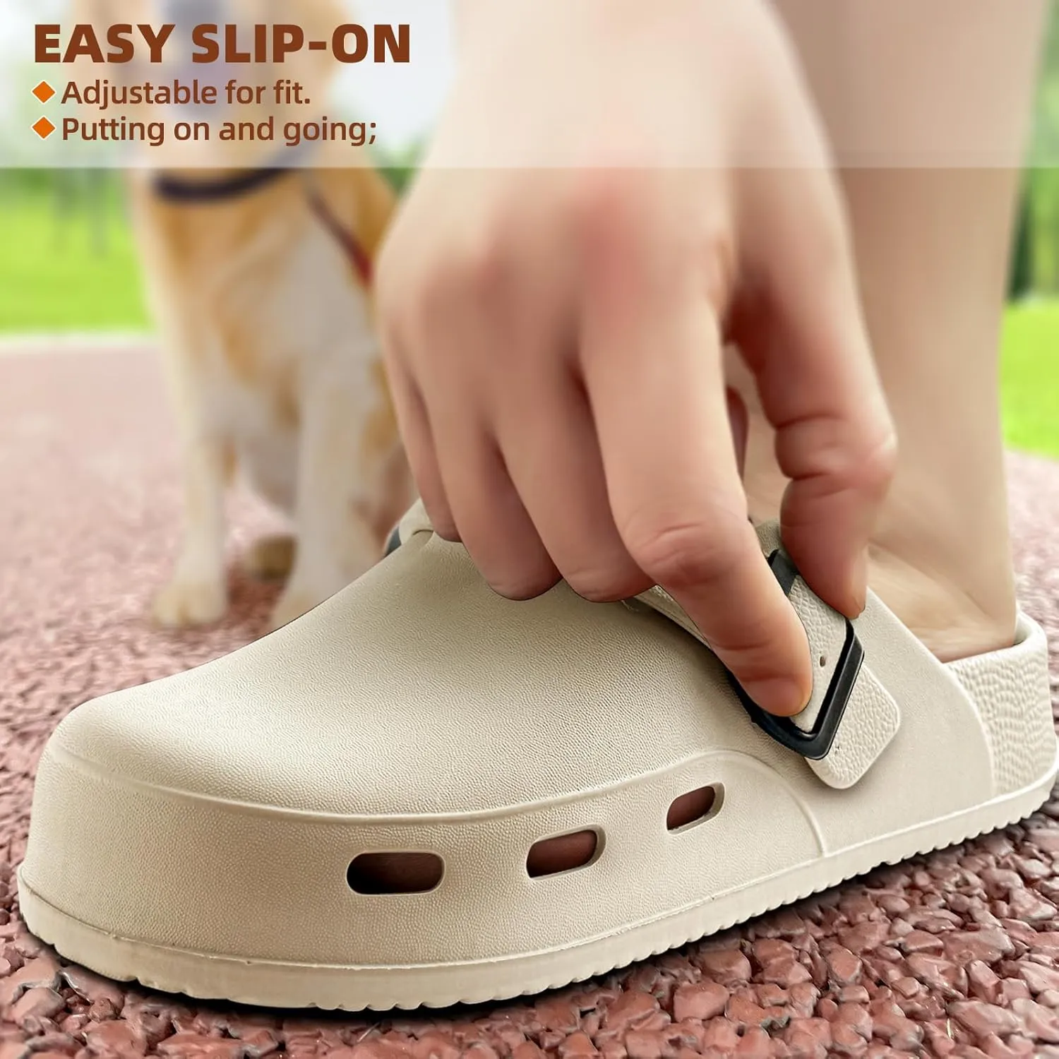 BULLIANT Women Clogs, Adjustable Sandals Slip-on Water Shoes Unisex with Cushioned Footbed,Comfortable Lightweight