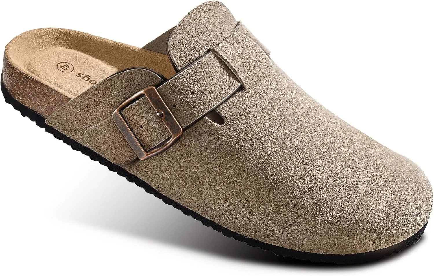 BULLIANT Women Suede Clogs Mules Sandals Slippers Potato Shoes-Cushioned Coak Footbed Crease-Resist Leather Upper