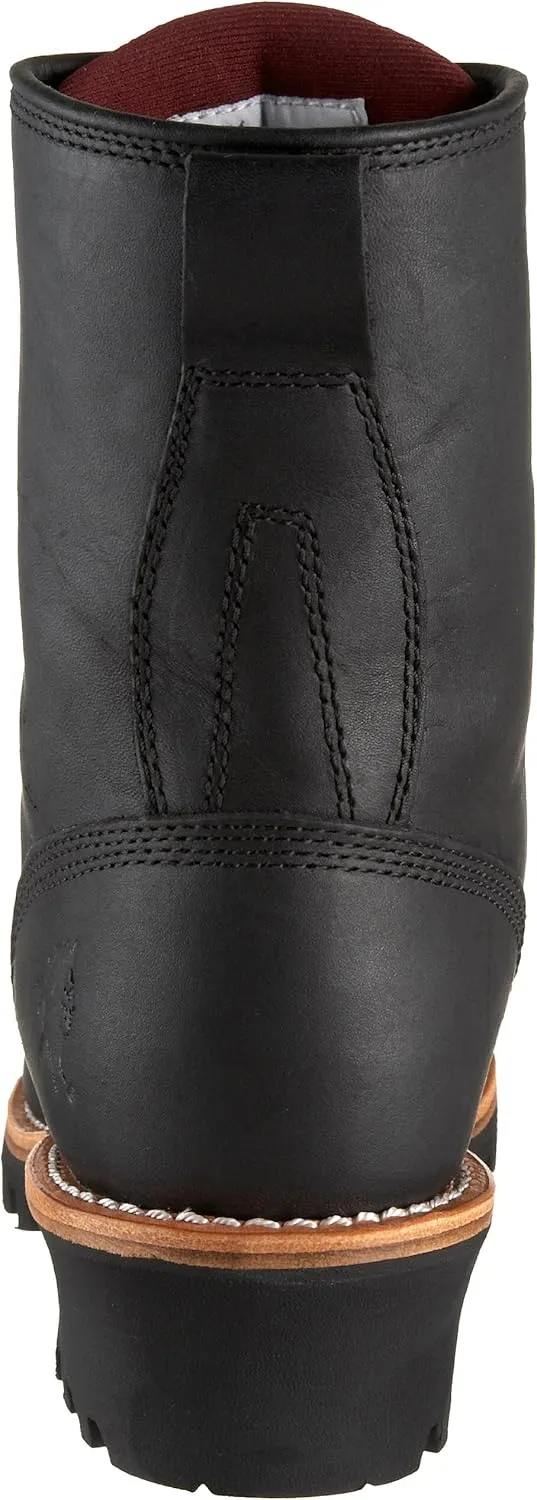 Chippewa Men's Baldor 8" Steel Toe Logger Boots - Slip Resistant, Durable Leather, Heavy Duty Work Boots for Men
