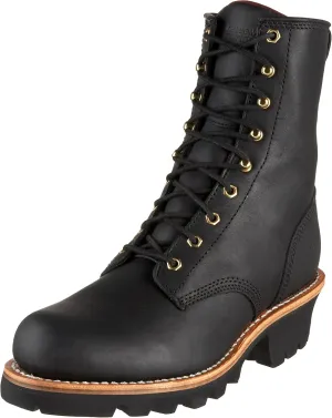 Chippewa Men's Baldor 8" Steel Toe Logger Boots - Slip Resistant, Durable Leather, Heavy Duty Work Boots for Men