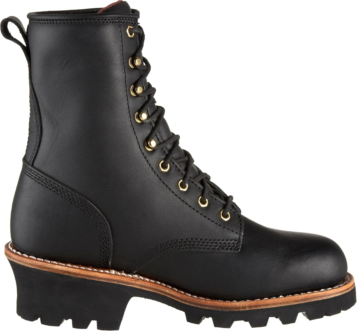 Chippewa Men's Baldor 8" Steel Toe Logger Boots - Slip Resistant, Durable Leather, Heavy Duty Work Boots for Men