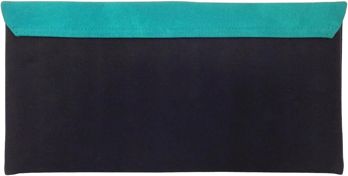 Color Block Flat Canvas Clutch