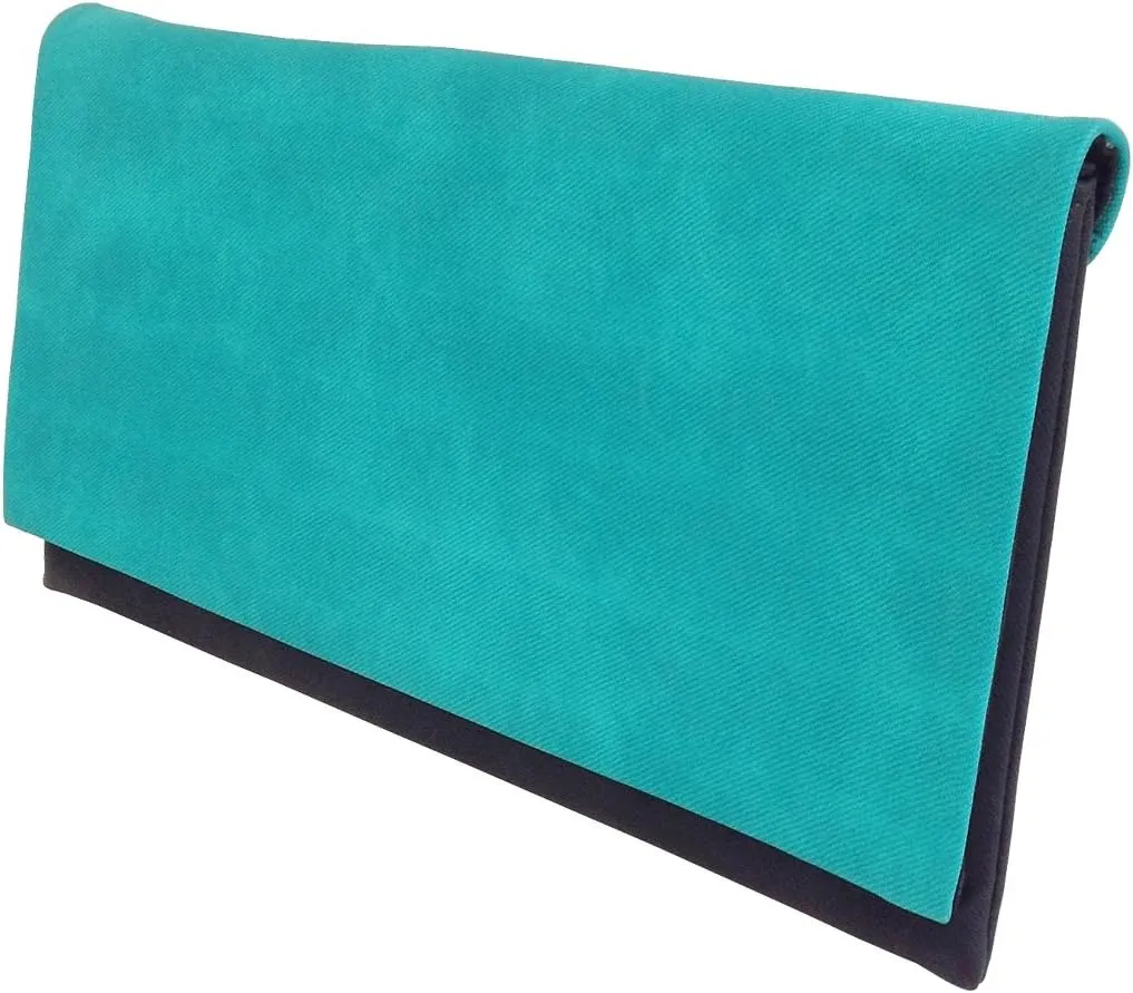 Color Block Flat Canvas Clutch