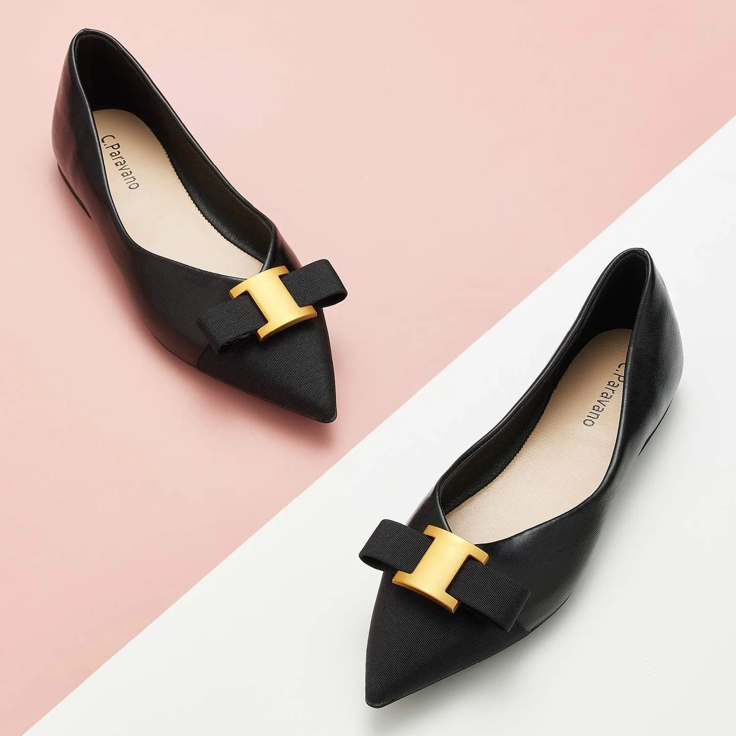 C.Paravano Women’s Flats I Flat for Women Leather I Pointed Toe Flats I Ballet Flats for Women I Slip on Dressy Flats