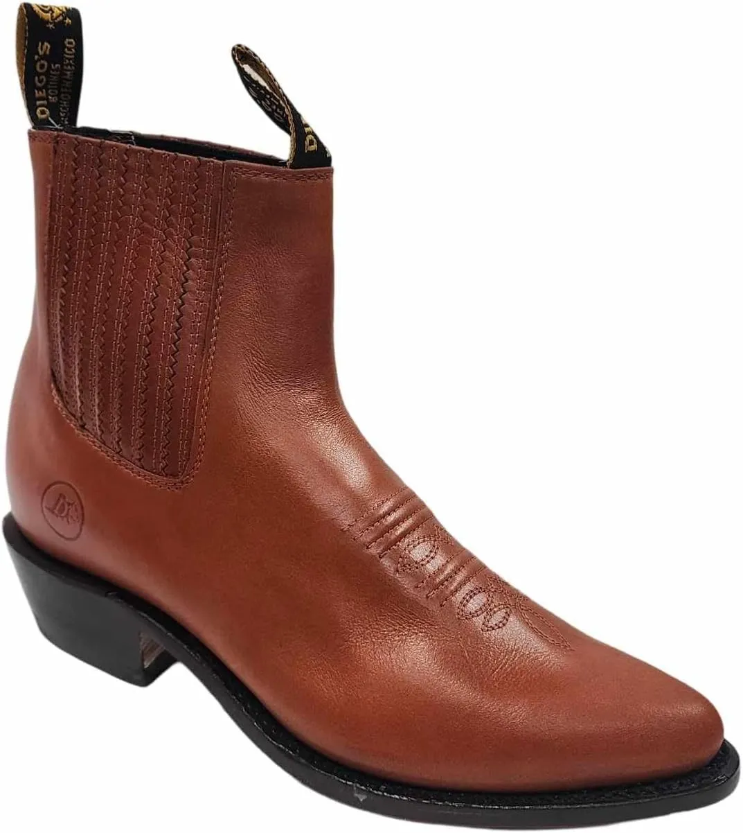 Dona Michi MEN'S GENUINE LEATHER WESTERN STYLE COWBOY SLIP ON ANKLE BOOTS~