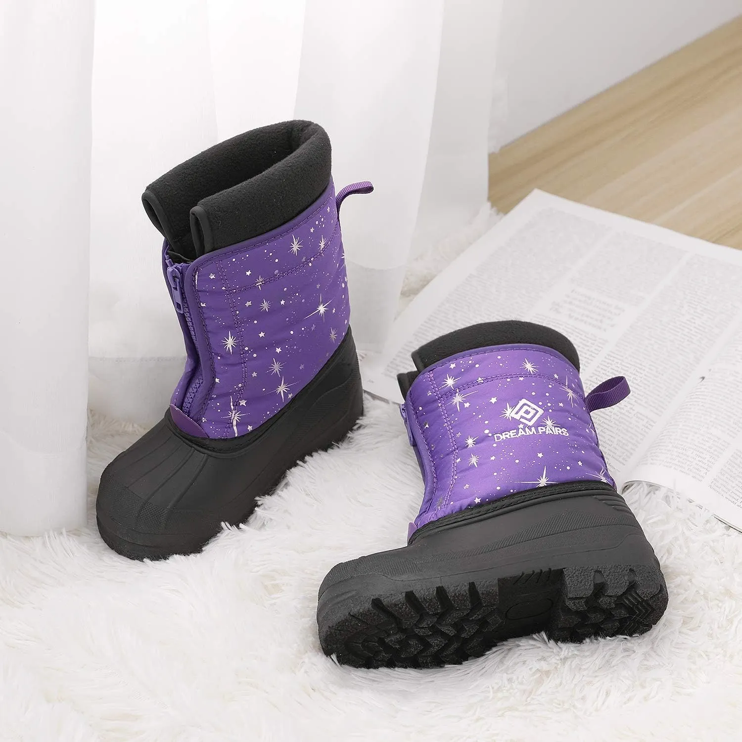 DREAM PAIRS Boys Girls Waterproof Winter Snow Boots