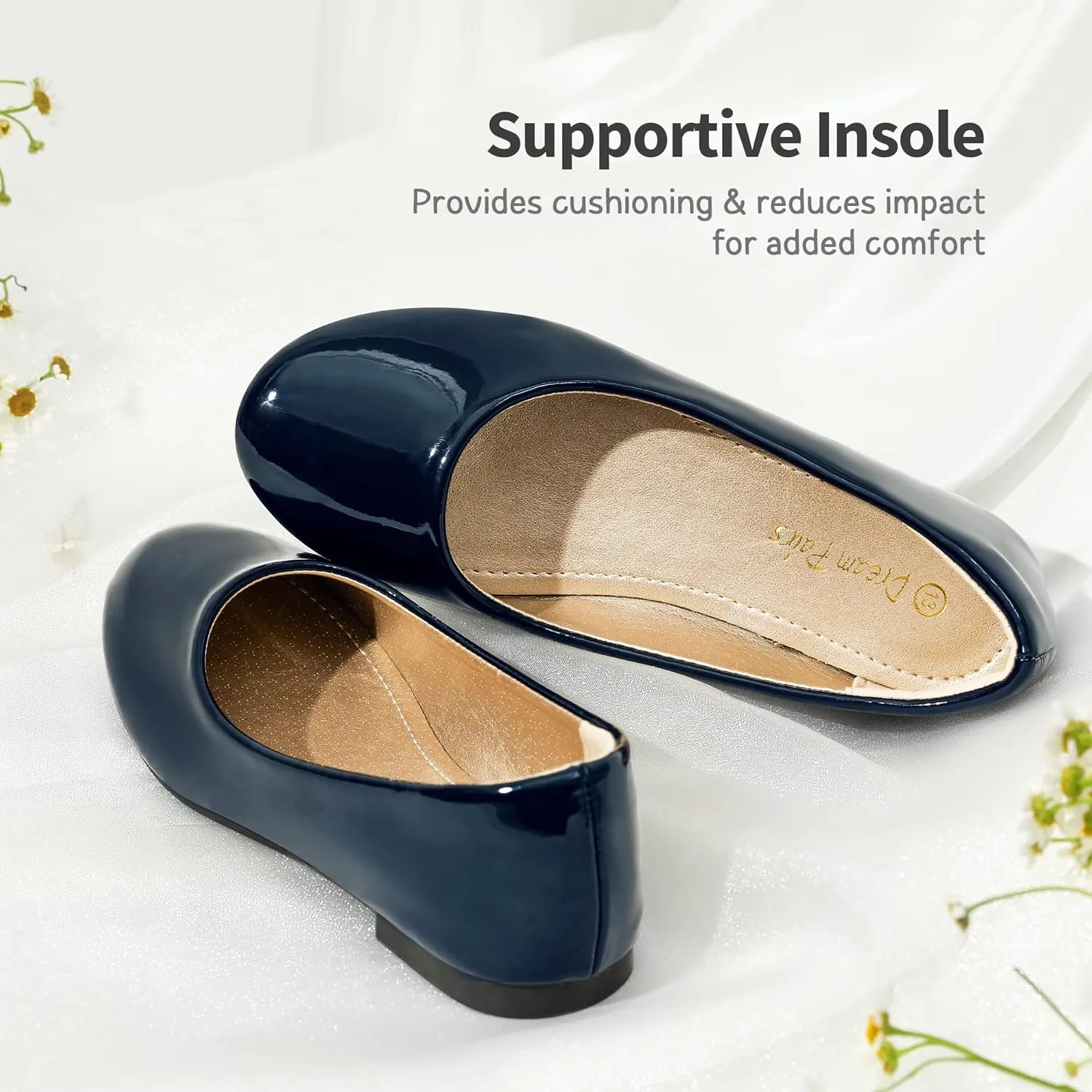 DREAM PAIRS Girls Dress Shoes Slip on Ballerina Flats for Wedding/Party