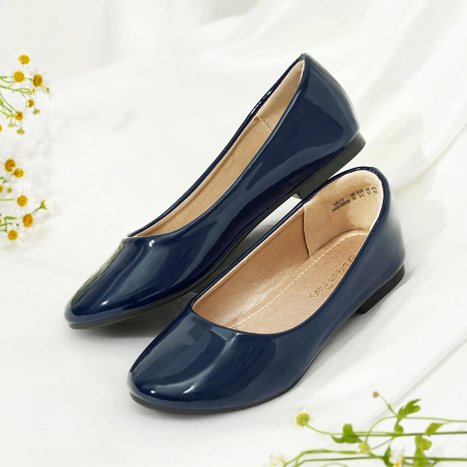 DREAM PAIRS Girls Dress Shoes Slip on Ballerina Flats for Wedding/Party