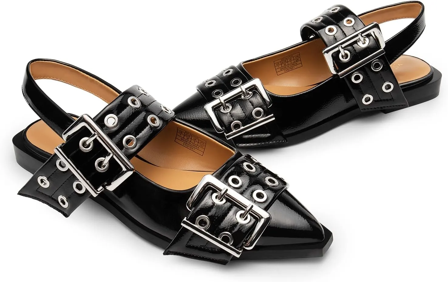 DREAM PAIRS Women's Slingback Ballet Flats, Pointed Toe Buckle Comfortable Dress Slip-on Flat Shoes