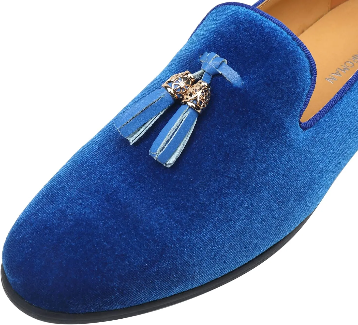 ELANROMAN Men's Loafers Tassels Penny Slip-On Luxury Wedding Shoes