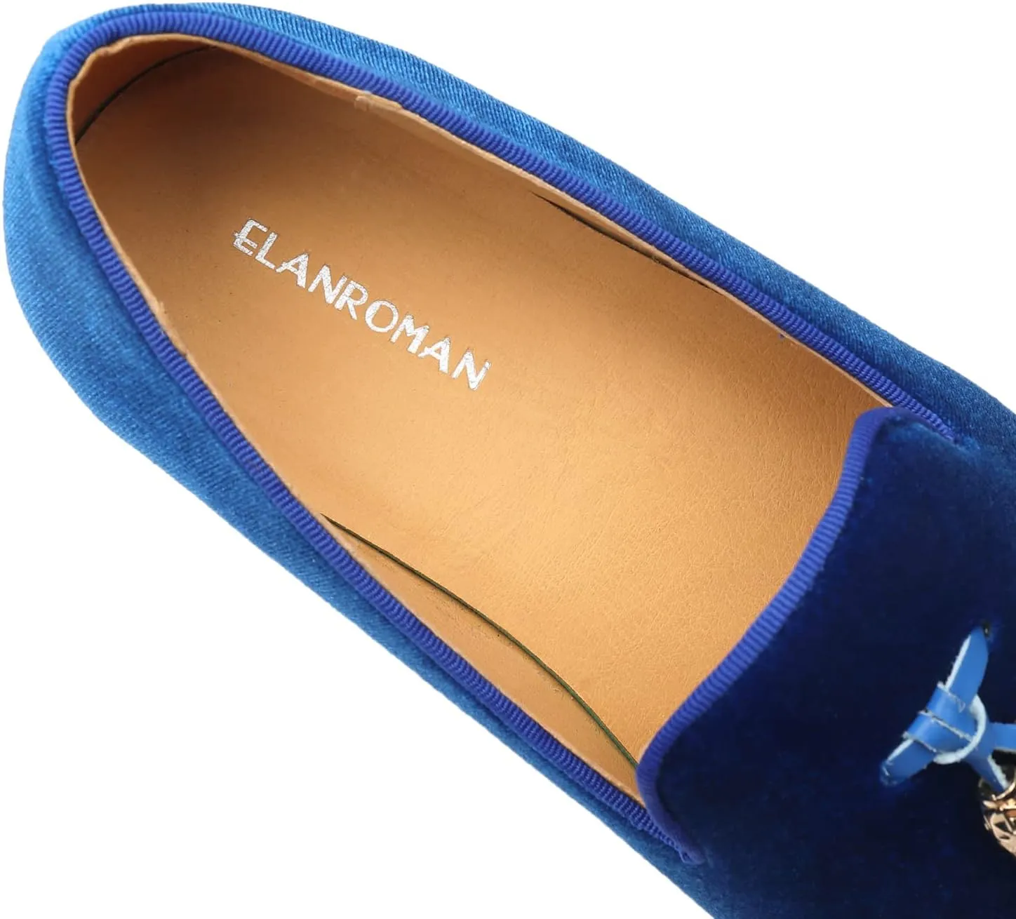 ELANROMAN Men's Loafers Tassels Penny Slip-On Luxury Wedding Shoes
