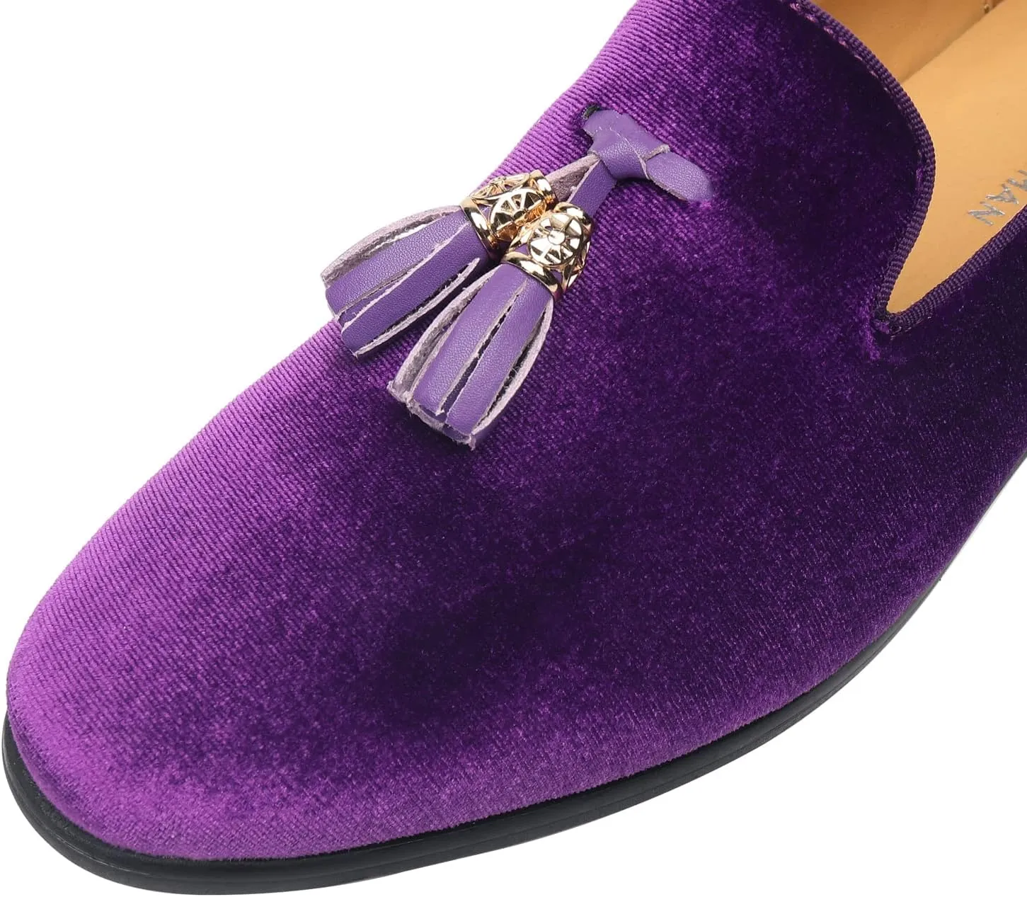 ELANROMAN Men's Loafers Tassels Penny Slip-On Luxury Wedding Shoes