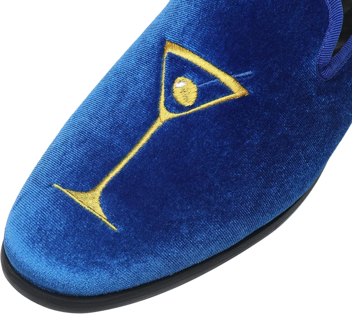 ELANROMAN Men's Loafers Velvet Embroidery Slip on Penny Party Wedding Prom Shoes
