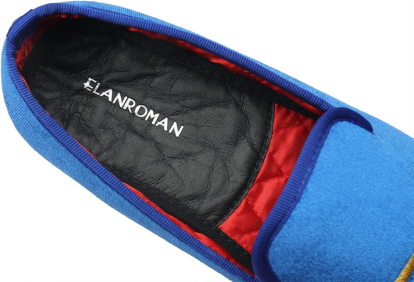 ELANROMAN Men's Loafers Velvet Embroidery Slip on Penny Party Wedding Prom Shoes