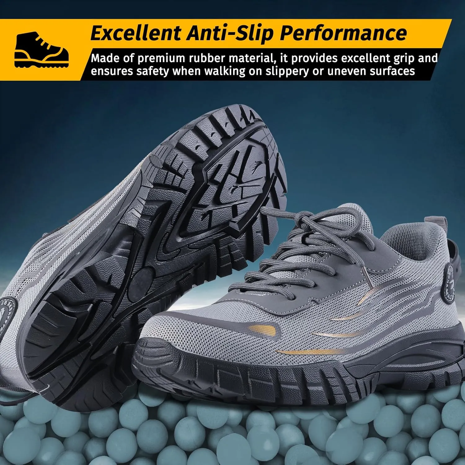Evontira Elevated Pro Trainers Steel Toe Original, Noozier Safety Shoes, 2025 New Non Slip Work Shoes for Man Women, Lightweight, Comfortable, Prestivos Slip On Steel Toe