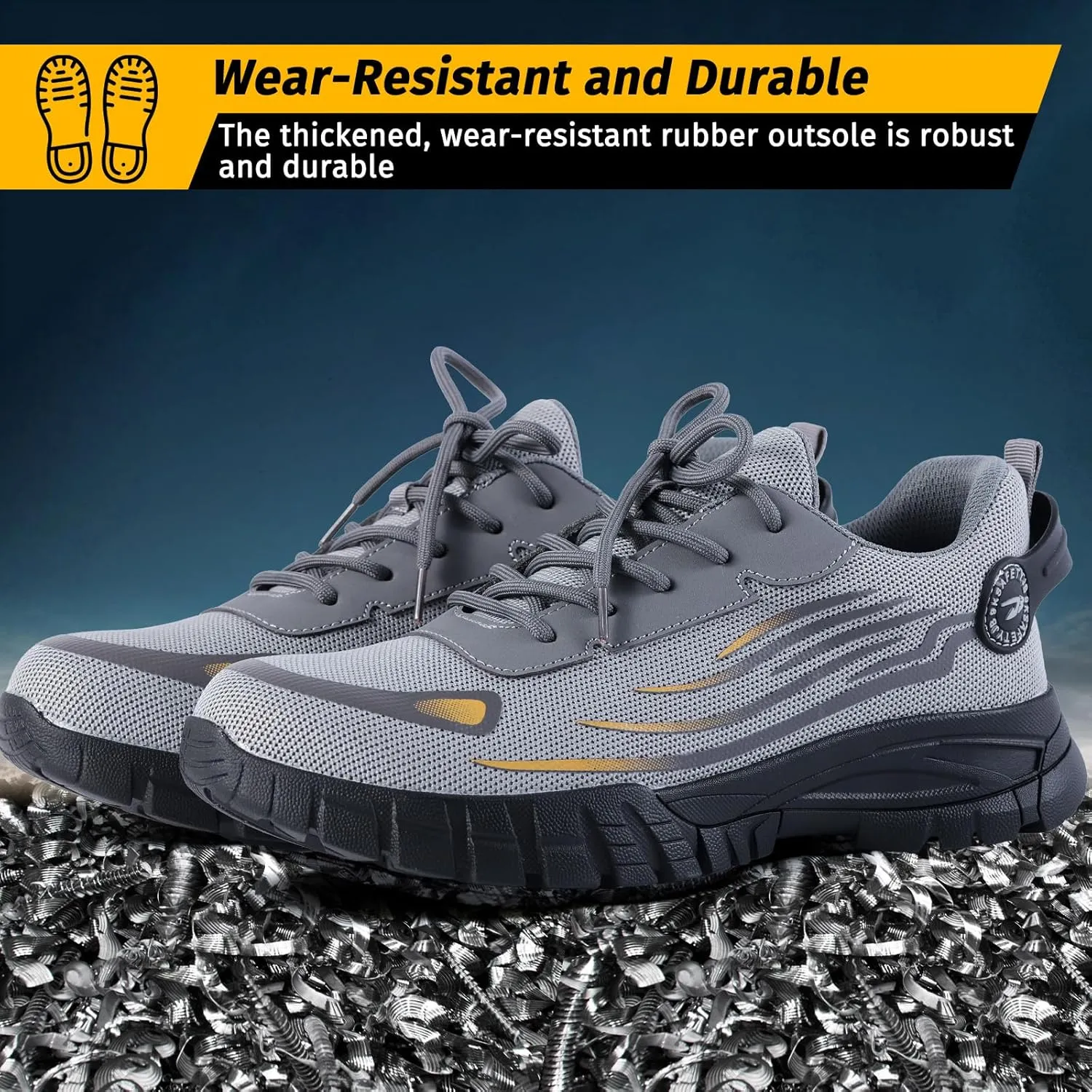 Evontira Elevated Pro Trainers Steel Toe Original, Noozier Safety Shoes, 2025 New Non Slip Work Shoes for Man Women, Lightweight, Comfortable, Prestivos Slip On Steel Toe