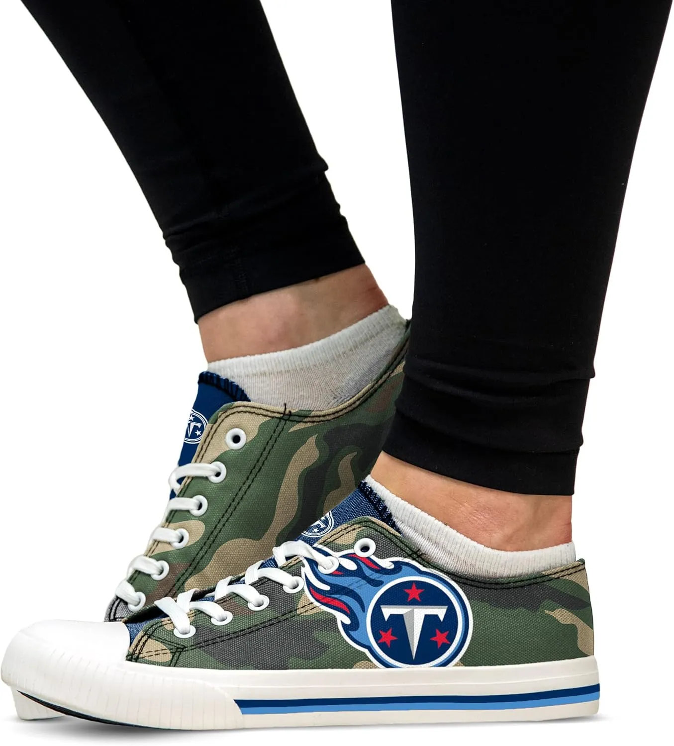 FOCO Women's NFL Camo Low Top Canvas Sneakers Shoes