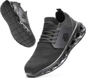 Furuian Steel Toe Shoes for Men Women Slip On Safety Shoes Comfortable Lightweight Sneakers Industry Work Shoes
