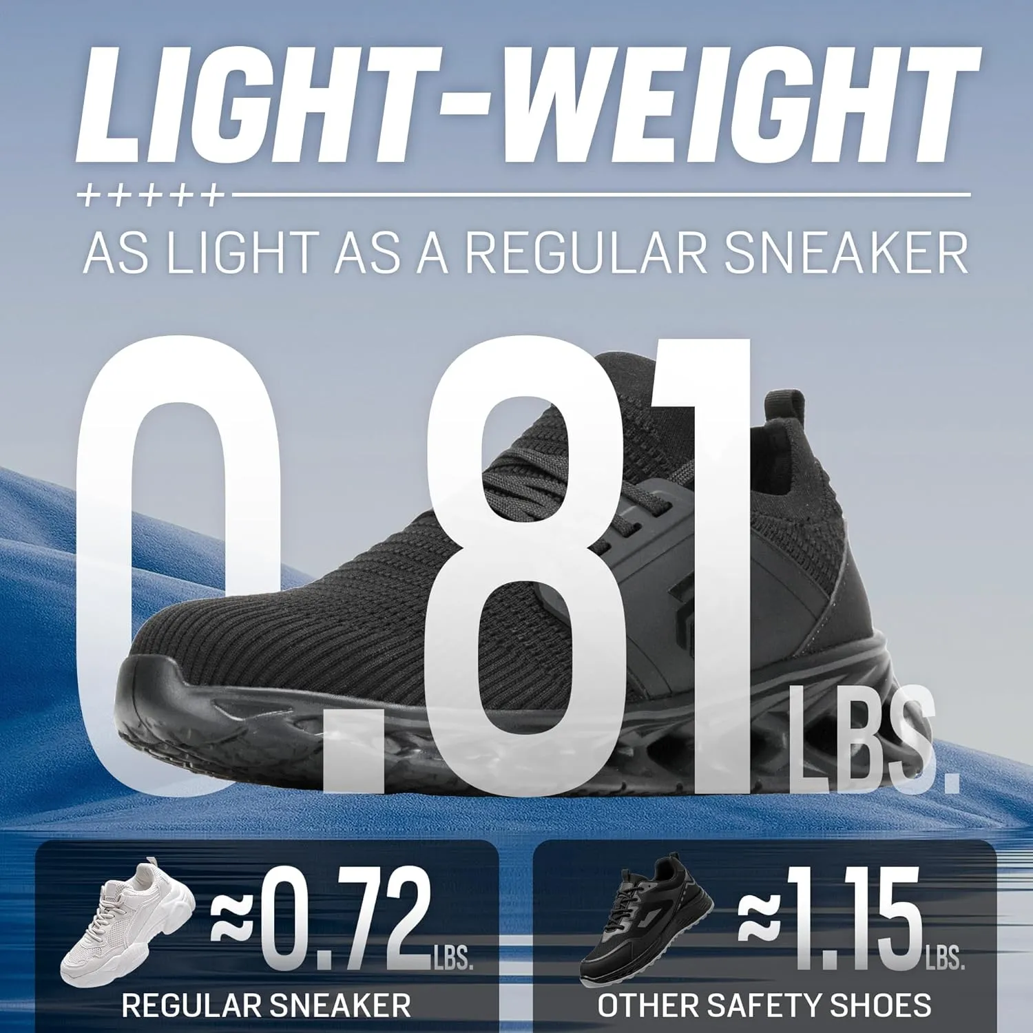 Furuian Steel Toe Shoes for Men Women Slip On Safety Shoes Comfortable Lightweight Sneakers Industry Work Shoes