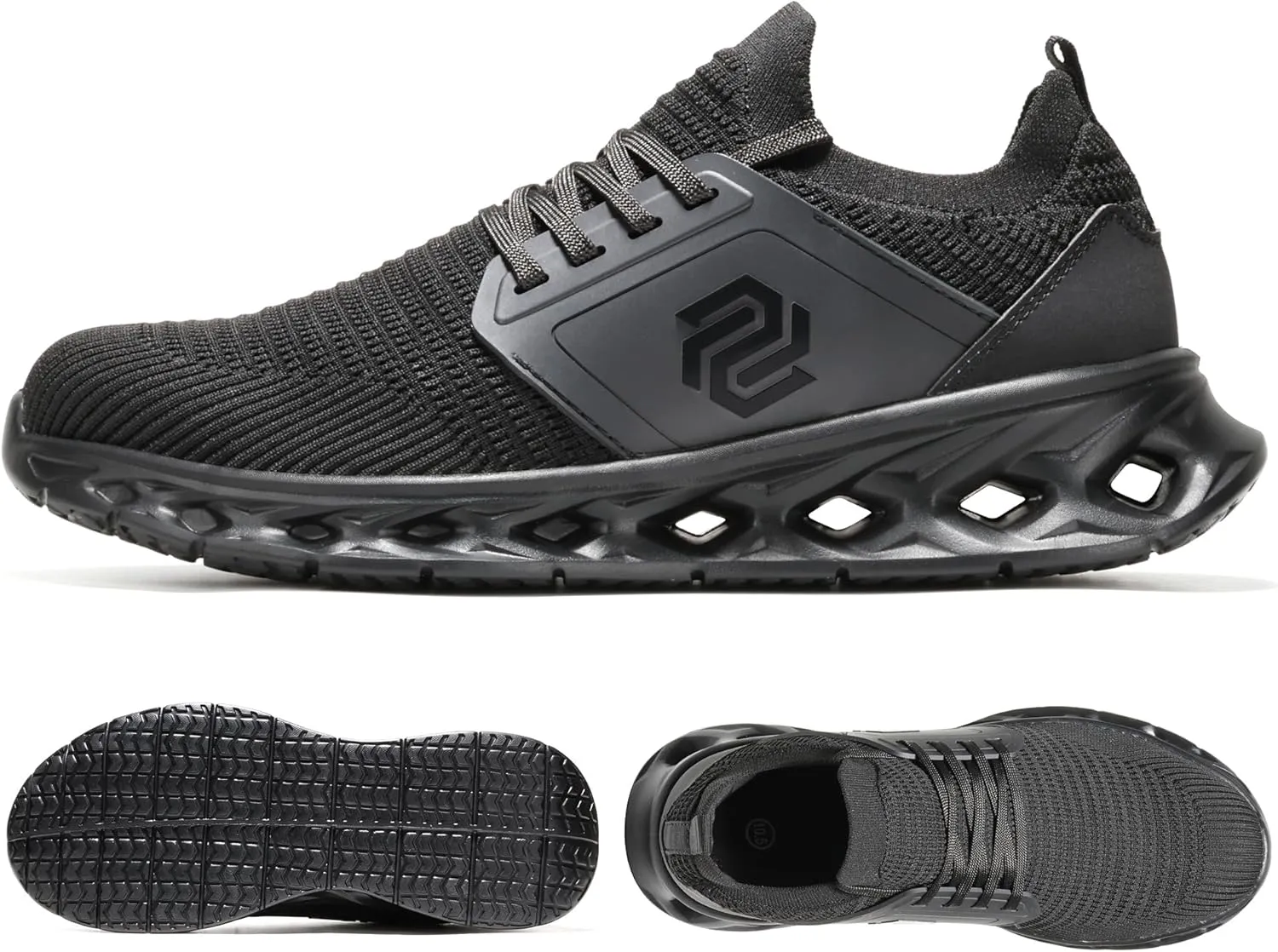 Furuian Steel Toe Shoes for Men Women Slip On Safety Shoes Comfortable Lightweight Sneakers Industry Work Shoes