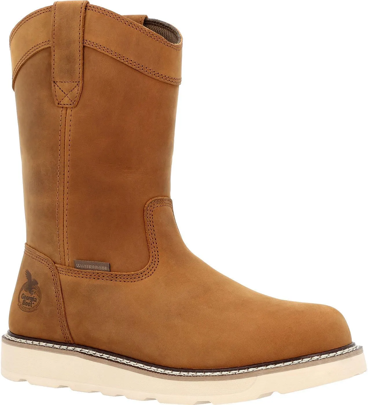 Georgia Boot Core 37 10" Waterproof Pull On Wedge Boot, Brown, Size 8(M)