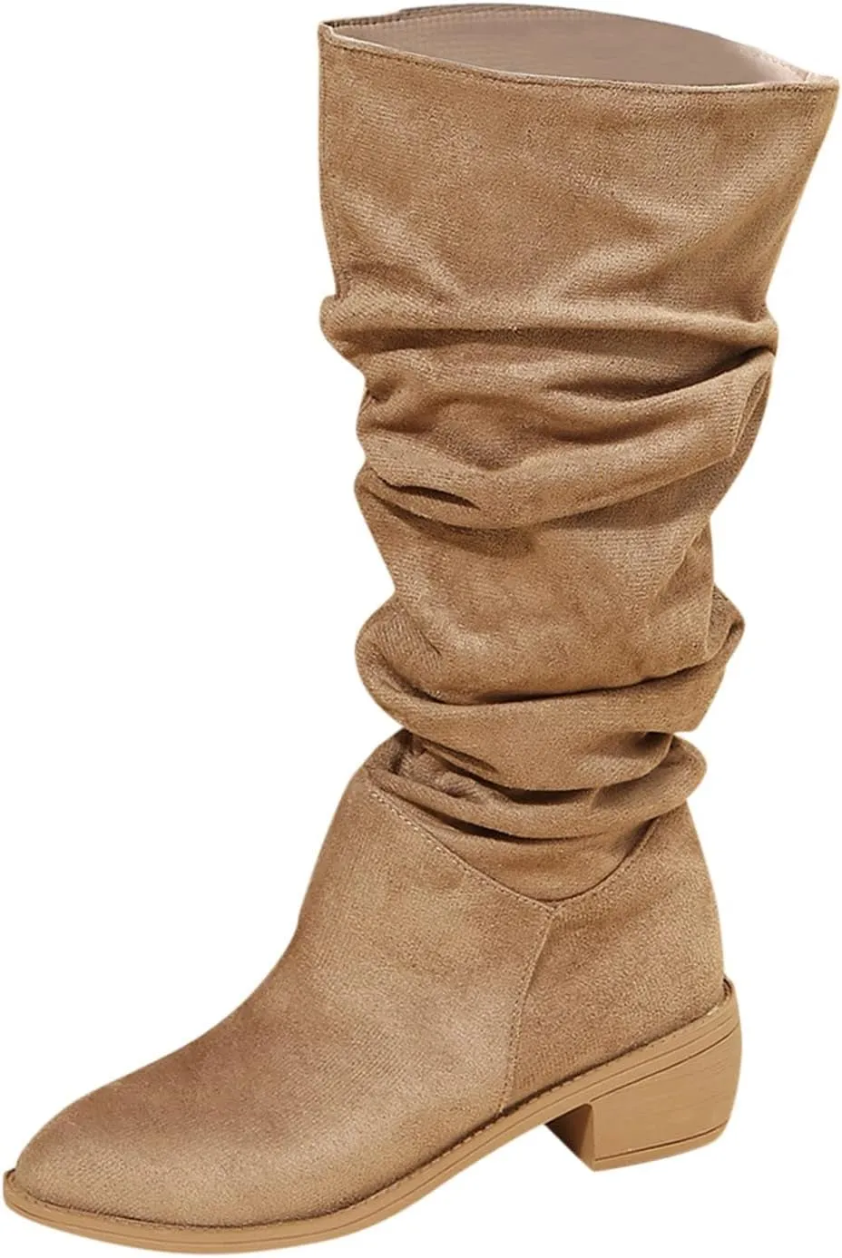 Gibobby Winter Boots for Women,Women's Knee Length Boots Retro Combat Knight Boots Closed Toe Motorcycle Low Heel Outdoor Waterproof Western Shoes