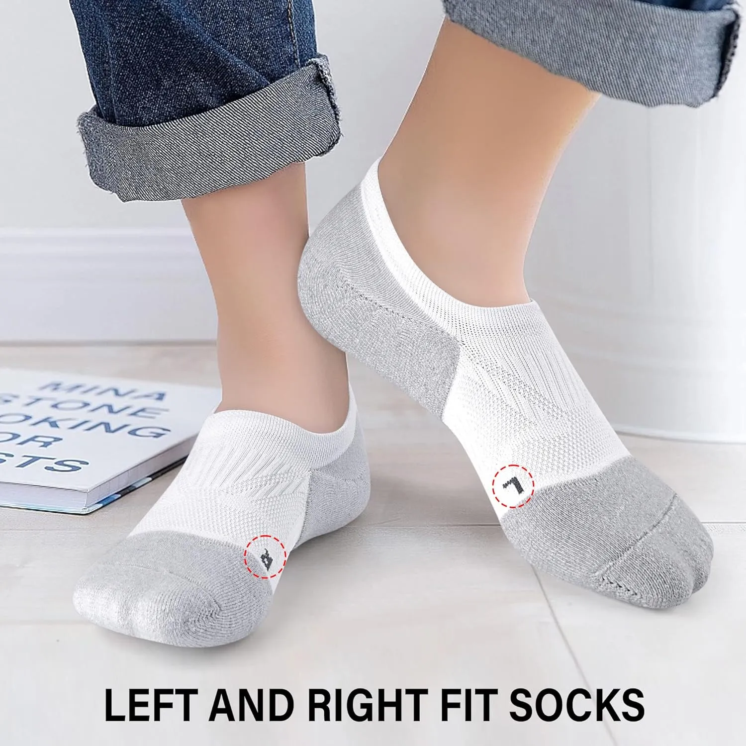 Gonii No Show Socks Womens Athletic Compression Running Low Cut Cushioned Socks 5 Pairs