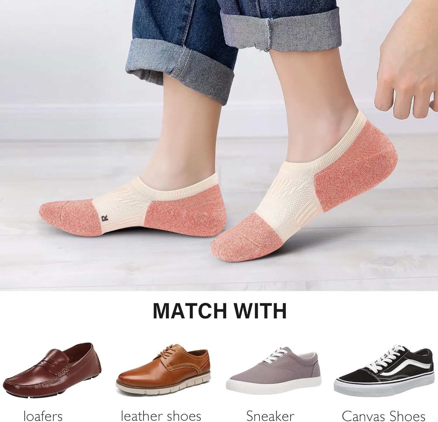 Gonii No Show Socks Womens Athletic Compression Running Low Cut Cushioned Socks 5 Pairs