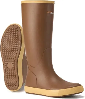 HISEA Mens Rubber Boots, 100% Natural Rubber Tall Rain Boots with Fabric Lining for Men