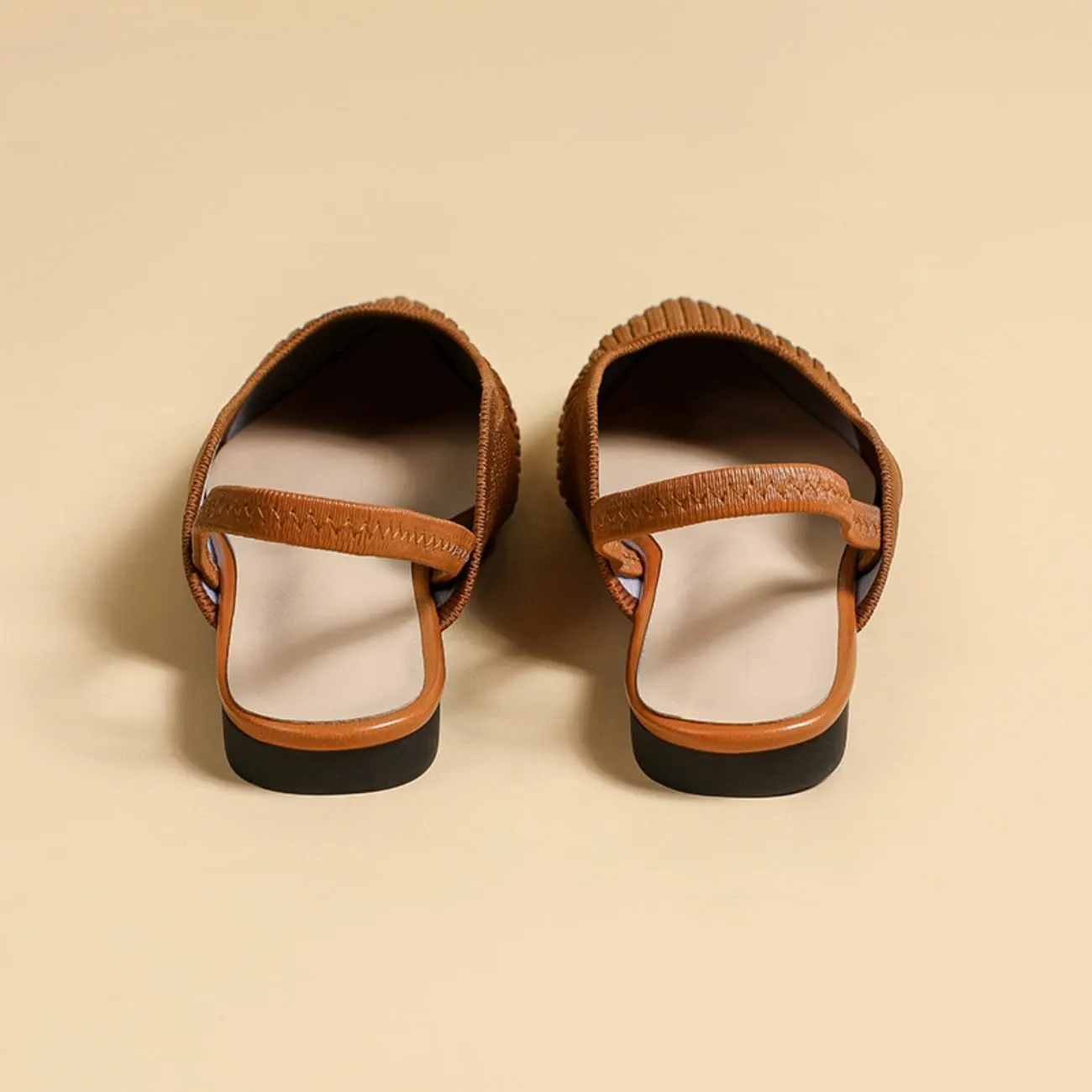 HROYL Slingback Flats for Women Pointed Toe Ballet Flats Shoes Women Dressy Comfortable Slip On Knit Flat Model XTZ-BT6