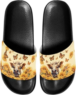 INSTANTARTS Women's Slide Sandals Lightweight Non-slip Athletic Sandals Open Toe Slip-on Slippers Flip Flops
