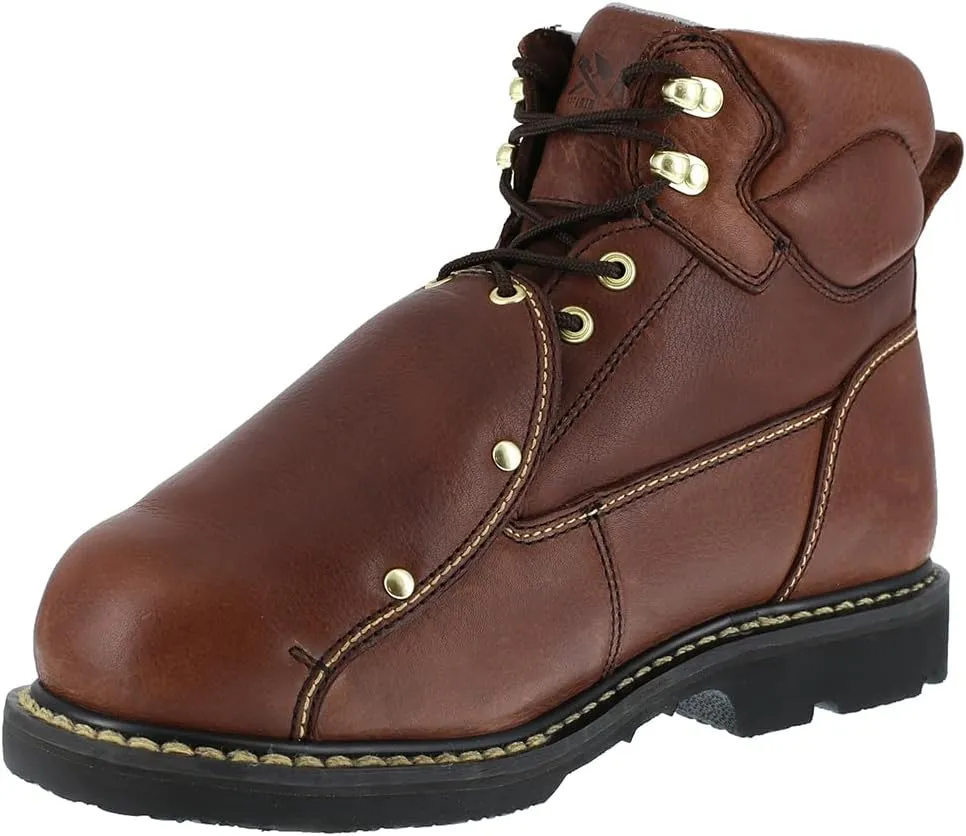 Iron Age Mens Groundbreaker 6 Inch Electrical Steel Toe External Met Guard Work Safety Shoes Casual - Brown