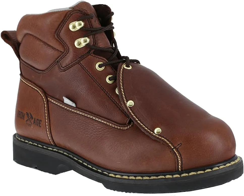 Iron Age Mens Groundbreaker 6 Inch Electrical Steel Toe External Met Guard Work Safety Shoes Casual - Brown